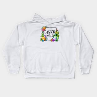 Easter Vibes Eggs Frame - Easter Day Kids Hoodie